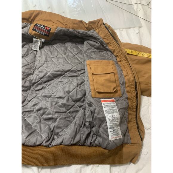 Walls FR Bomber Jacket XL Brown Canvas Quilted Lining Work Flame Resistant 3 HRC - Picture 8 of 8